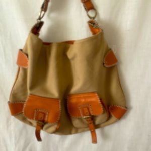 Hobo bag Hype canvas leather